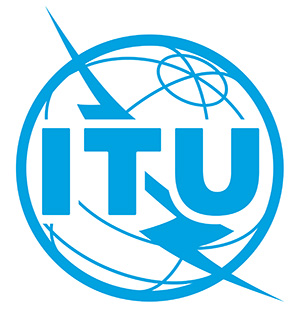 A globe with the letters ITU and a flash